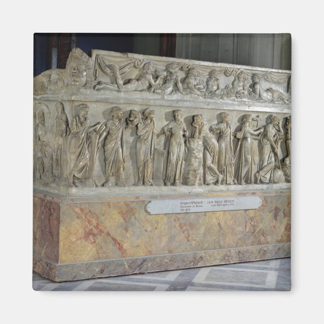 Aimant Sarcophage à la frise des Neuf Muses (Devant)