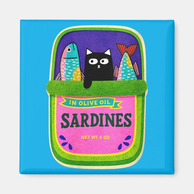 Aimant Sardines pour femmes Poisson en conserve Graphique (Devant)