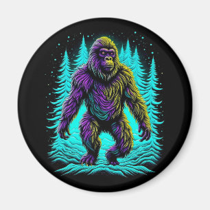 Aimant Sasquatch Bigfoot en Turquoise et noir