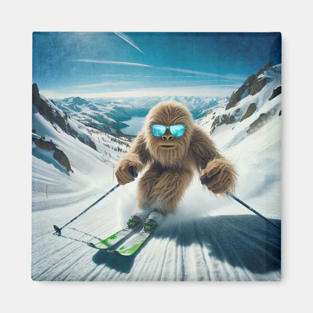 Aimant Sasquatch le skieur (Devant)