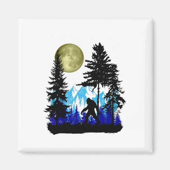 Aimant Sasquatch se cachant sous la pleine lune pour aman (Devant)