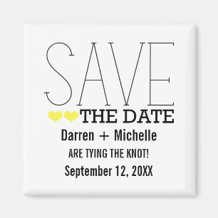 Aimant Sassy Typographie Enregistrer l'aimant Date, Jaune