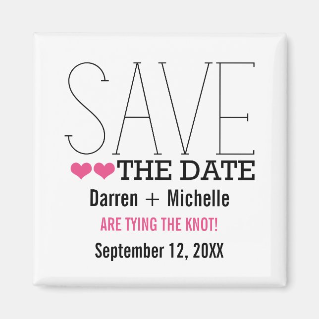 Aimant Sassy Typographie Enregistrer l'aimant de date, ro (Devant)