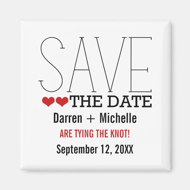 Aimant Sassy Typographie Enregistrer l'aimant de date, ro (Devant)