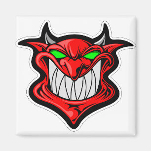 Aimant satan tête visage démon de dessin