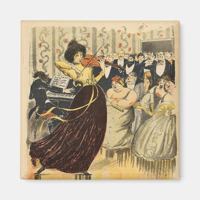 Aimant Satire d'une soirée musicale salon (Devant)