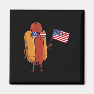 Aimant Saucisse De Poche De Chien Chaud Du 4 Juillet Usa