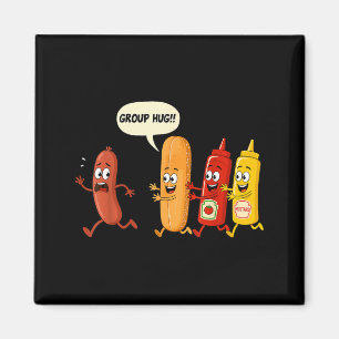 Aimant Saucisson Bun Chup Moutarde Drôle Hotdog Câlin de