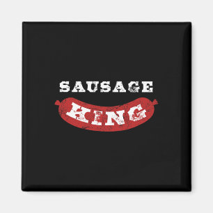 Aimant Saucisson King Funny Distressed Bbq