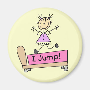 Aimant Saut sur le lit Stick Figure Girl