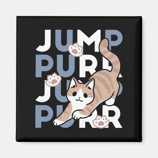 Aimant Sauter Purr Jump : Conception de chat joueuse avec (Devant)