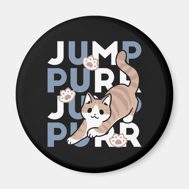 Aimant Sauter Purr Jump : Conception de chat joueuse avec (Devant)