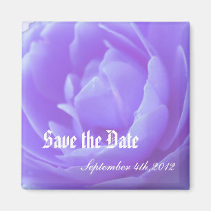 Aimant Sauvegarder la date, fleur de rose violette
