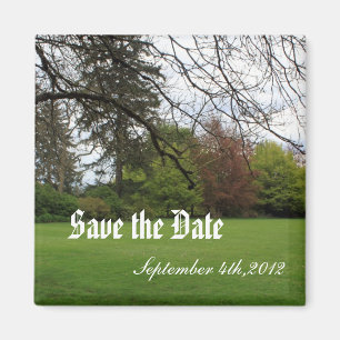 Aimant Sauvegarder la date, jardin de printemps, d'été.