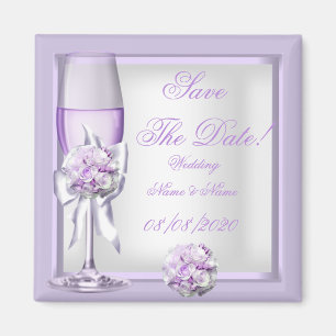 Aimant Sauvegarder la date mariage lilas violet lilas 3