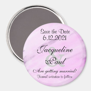 Aimant Sauvegarder la date Violet Aquarelle