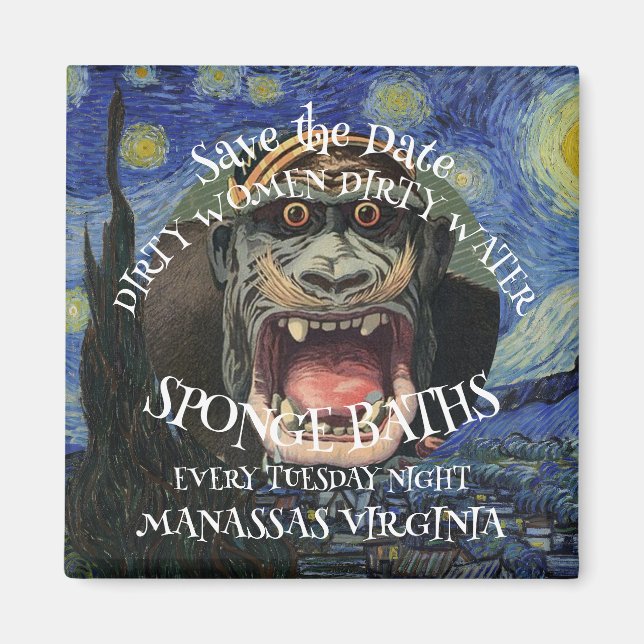 Aimant SAUVER LA DATE BAINS ÉPonges FEMMES SALES MARDI (Devant)