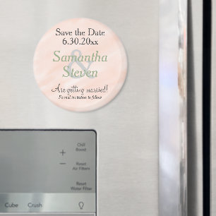 Aimant Sauver la Date Blush Vert Sauge Aquarelle