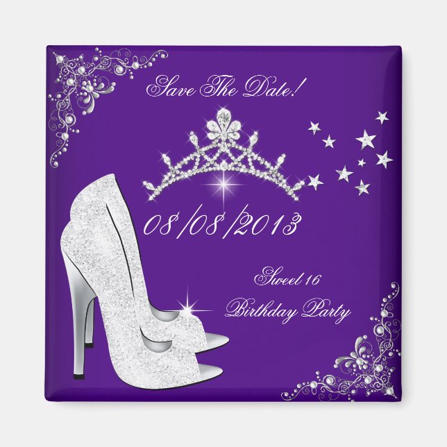 Aimant Sauver la date chaussures à talons hauts violet fo (Devant)