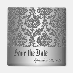 Aimant sauver la date, damas noir
