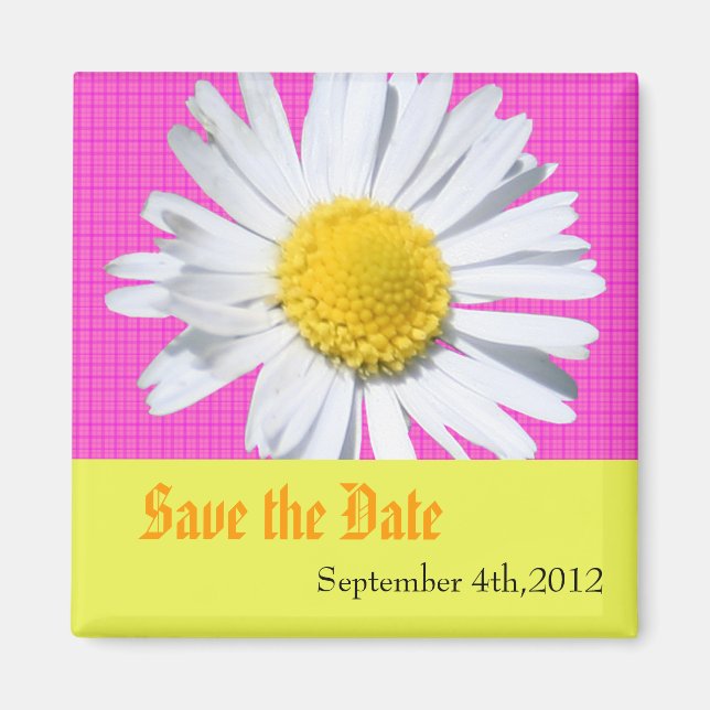Aimant sauver la date, fleur de marguerite (Devant)