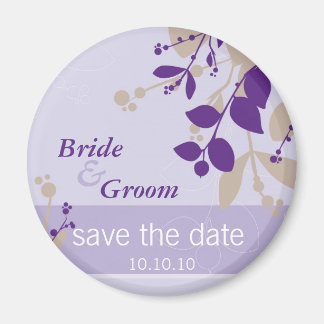 Aimant SAUVER LA DATE :: nature - lilas violet latte