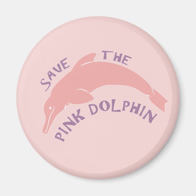 Aimant Sauver le dauphin rose (Devant)