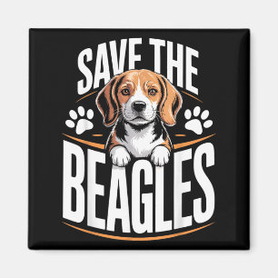 Aimant Sauver les Beagles Amoureux de Chien Mignon Art de
