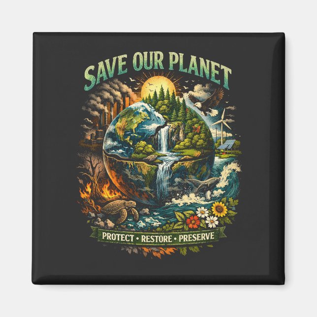 Aimant Sauver notre planète (Devant)