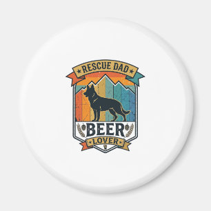 Aimant Sauver Papa Amateur de Bière Chien Vintage Coucher
