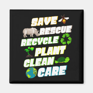 Aimant Sauver Sauvetage Recycler Usine Propre Soin Jour D