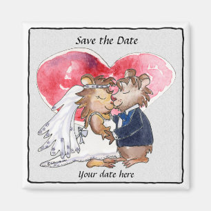 Aimant Sauvez la bande dessinée mignonne de mariage de
