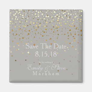 Aimant Sauvez la date Petite Golden Stars Magnet-Grey