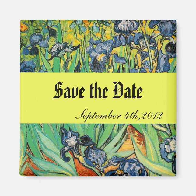 Aimant Sauvez la date, Vincent van Gogh, Irises (Devant)