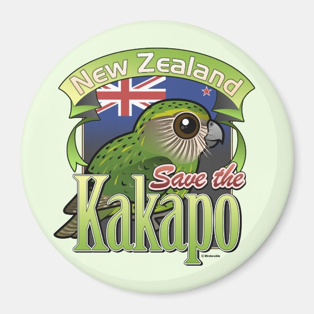 Aimant Sauvez la Nouvelle-Zélande Kakapo (Devant)