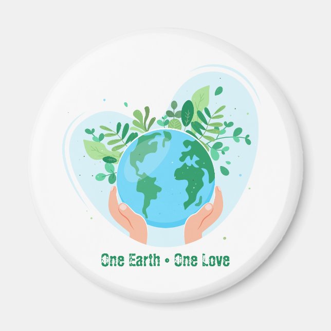 Aimant Sauvez la planète. Une Terre Un Amour (Devant)