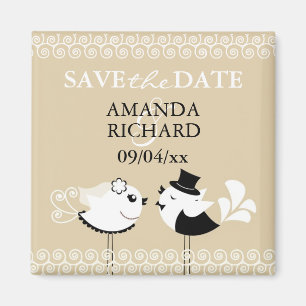 Aimant Sauvez l'aimant d'oiseaux de mariage de date