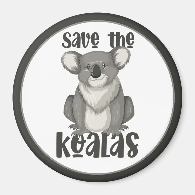 Aimant Sauvez l'aimant Koalas (Devant)
