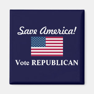 Aimant Sauvez l'Amérique !/Vote REPUBLICAN+U.S. Drapeau