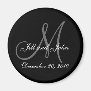 Aimant Sauvez le monogramme de date et les prénoms