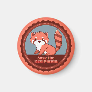 Aimant Sauvez le panda rouge