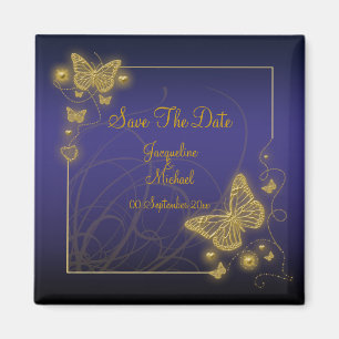 Aimant "Sauvez le papillon de noir bleu de date"