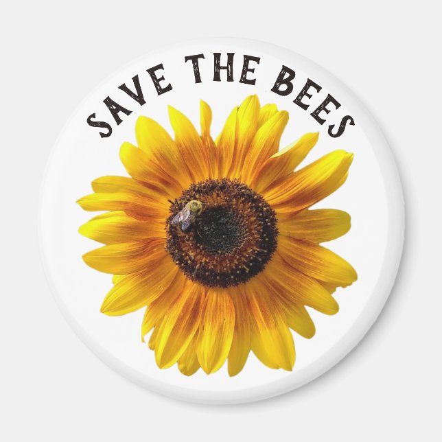 Aimant Sauvez le tournesol des abeilles (Devant)
