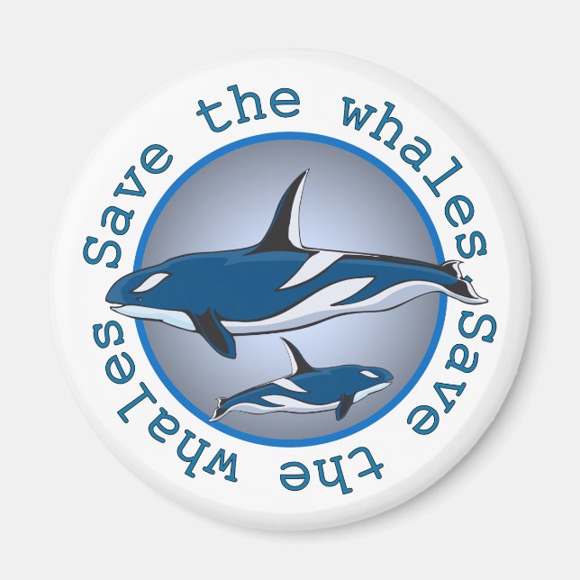 Aimant Sauvez les baleines (Devant)