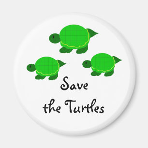 Aimant Sauvez les tortues vertes