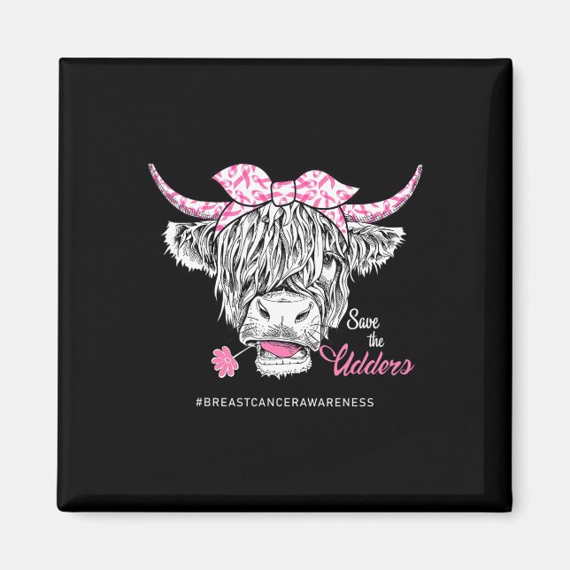 Aimant Sauvez les Udders Heifer Cow Sensibilisation au ca (Devant)