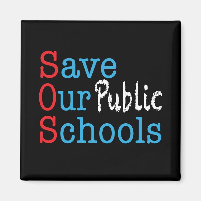 Aimant Sauvez nos écoles publiques SOS (Devant)