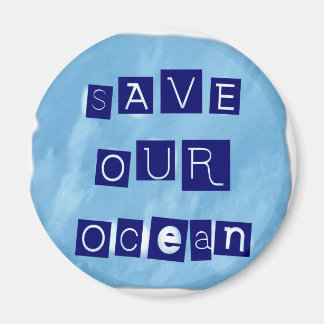 Aimant Sauvez notre Arrière - plan Ocean Watery Blue