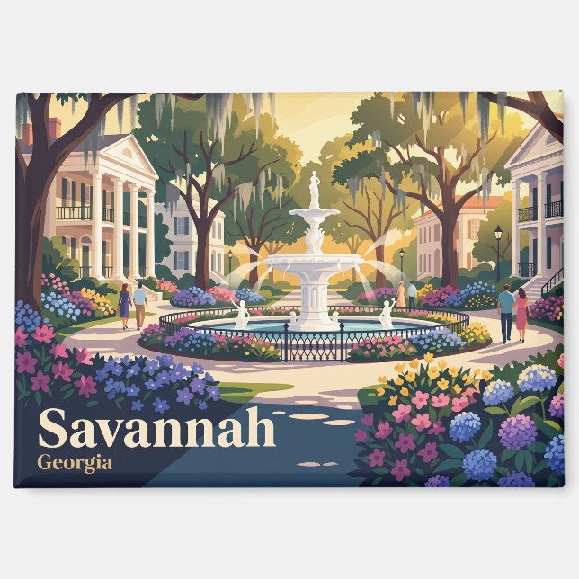 Aimant Savannah, Géorgie, États-Unis (Recto)