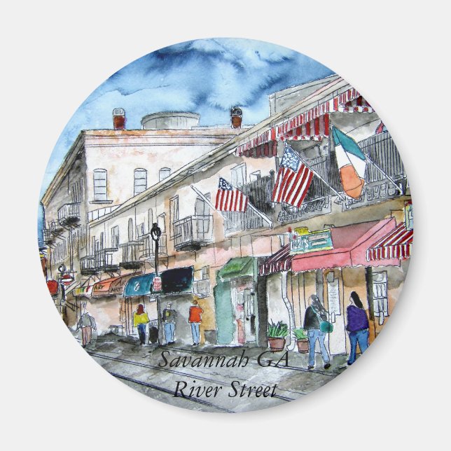 Aimant savannah_river_street_paint, Savannah GA Riv... (Devant)